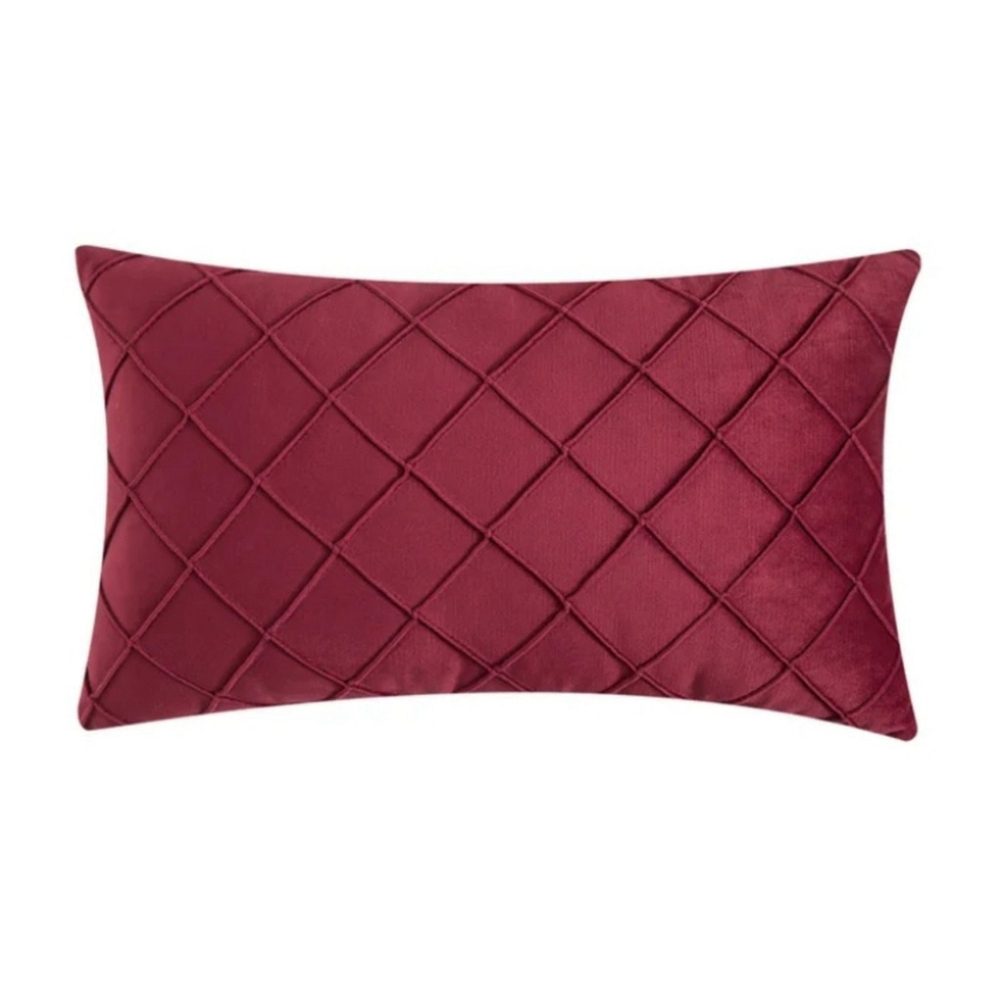 Rectangular Velvet Pillow Cover In Dark Red Set of 4